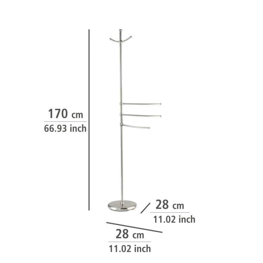 WENKO 16827100 - Stativ ADIAMO 28x170 cm silverfärgat