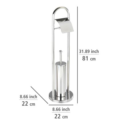 WENKO 16993100 - WC-set VASTO 22 x 81 cm, rostfritt stål, silverfärgad