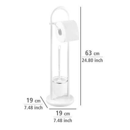 WENKO 17092100 - Toalettborste SIENA 19x63 cm vit/satin