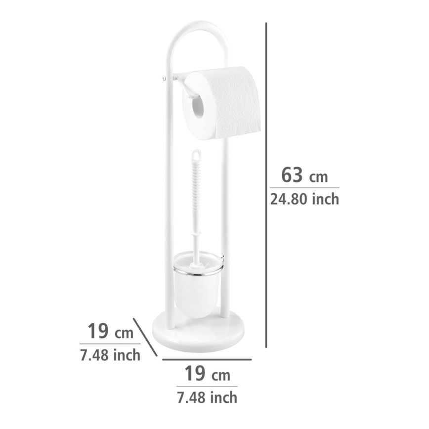WENKO 17092100 - Toalettborste SIENA 19x63 cm vit/satin