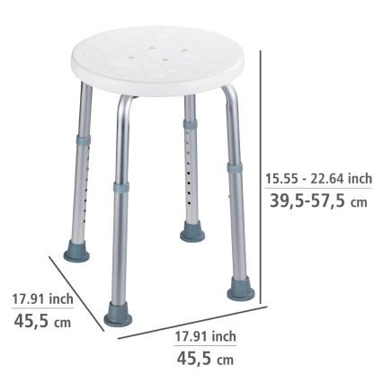 WENKO 1792921100-Pall SECURA 45,5x45,5 cm vit/silver/grå