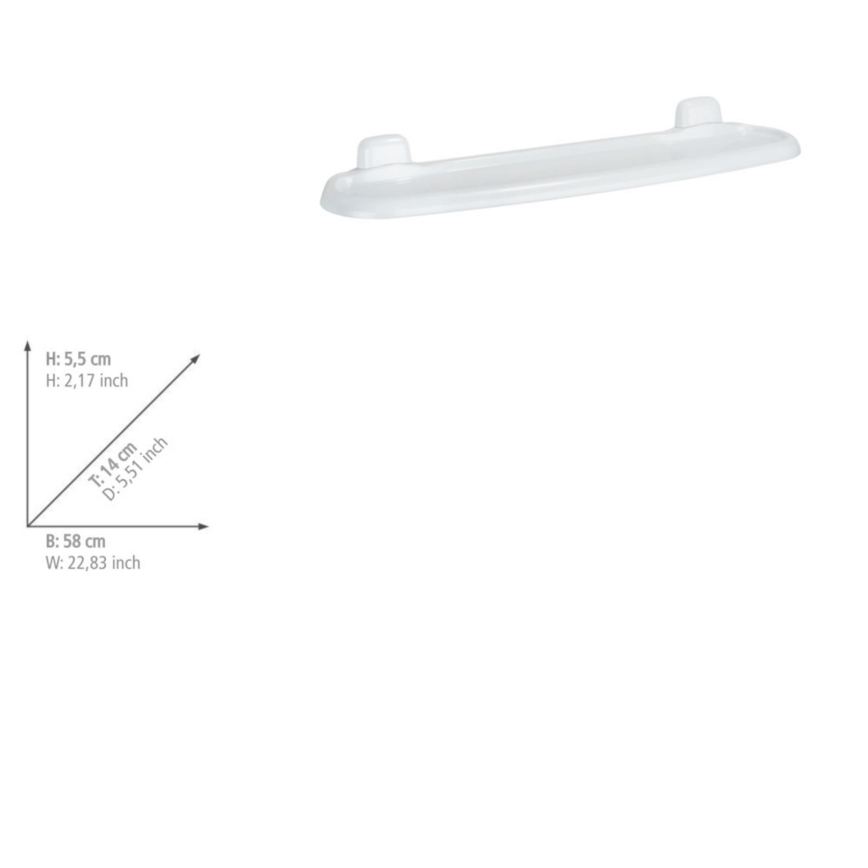 WENKO 17943100 - Hylla PURE 58x14 cm, vit