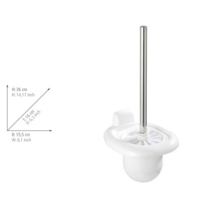 WENKO 17947100 - Toalettborste PURE 15,5 x 36 cm, vit