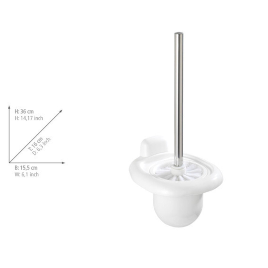 WENKO 17947100 - Toalettborste PURE 15,5 x 36 cm, vit