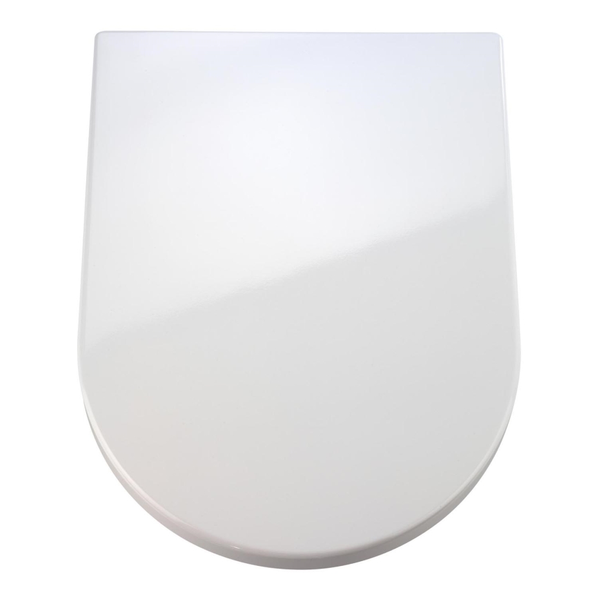 WENKO 18396100-WC toalettsits PALMA 46,5x35,7 cm vit/silver