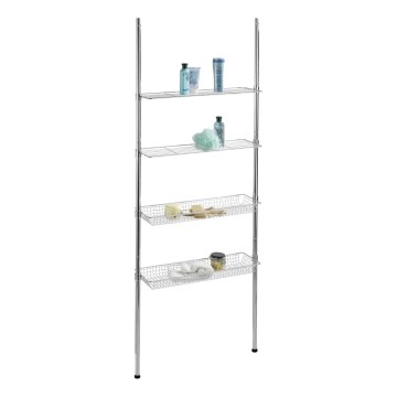WENKO 18597100-Hylla 71x285 cm, blank krom