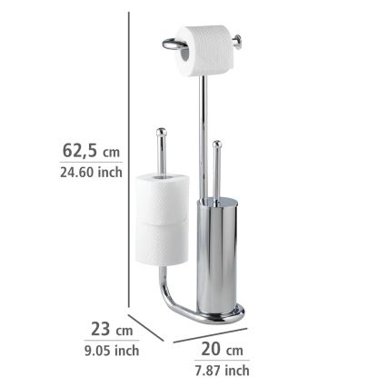 WENKO 18730100 - Toalettborste UNIVERSALO 20x62,5 cm polerad krom