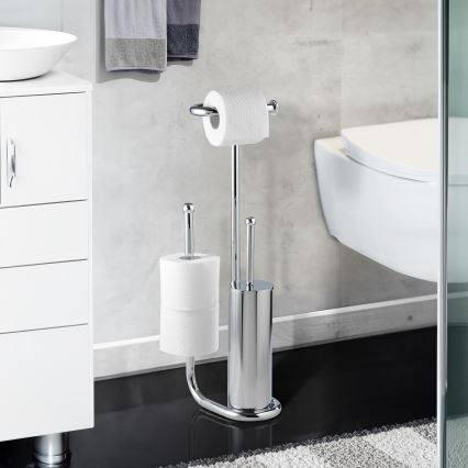 WENKO 18730100 - Toalettborste UNIVERSALO 20x62,5 cm polerad krom