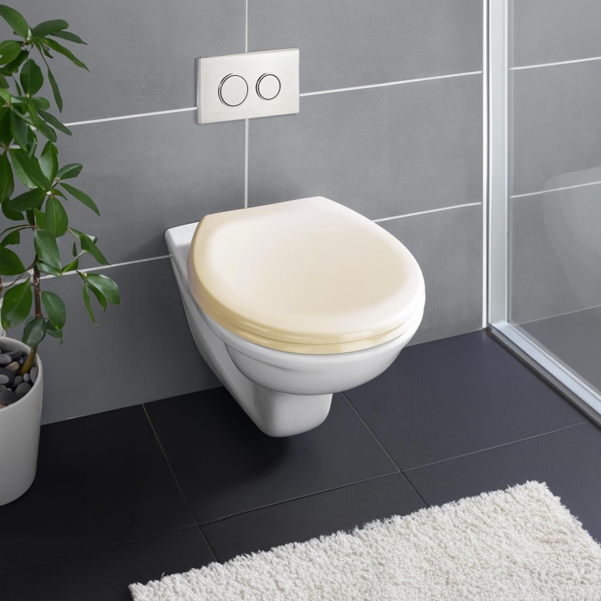 WENKO 18760100-WC toalettsits OTTANA 37,5x44,5 cm beige/silver