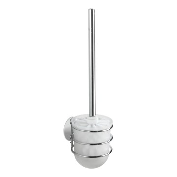 WENKO 18768100 - WC-set TURBO-LOC rund i stål, 10 x 37,5 cm, blank krom/vit