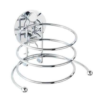WENKO 18770100-Hårtorkshållare TURBO-LOC, rund i stål, 14x11,5 cm, blank krom