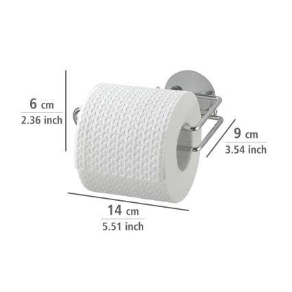 WENKO 18774100-Toalettpappershållare TURBO-LOC RUND I STÅL 14x9 cm krom