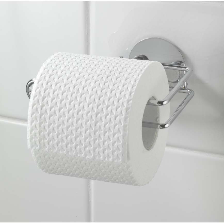 WENKO 18774100-Toalettpappershållare TURBO-LOC RUND I STÅL 14x9 cm krom
