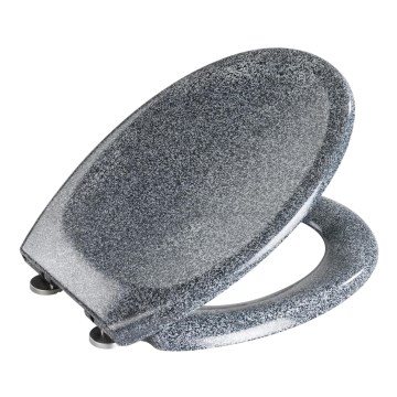 WENKO 18902100-WC toalettsits OTTANA 44,5x37,5 cm granit/grå/silver