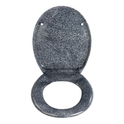 WENKO 18902100-WC toalettsits OTTANA 44,5x37,5 cm granit/grå/silver