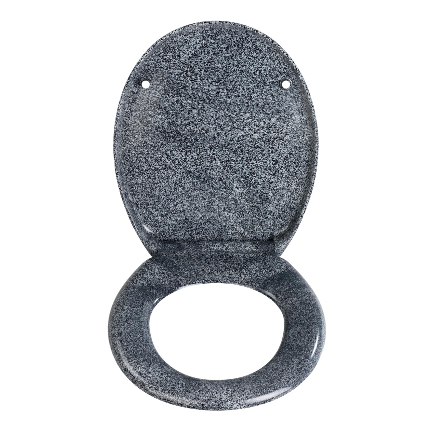 WENKO 18902100-WC toalettsits OTTANA 44,5x37,5 cm granit/grå/silver