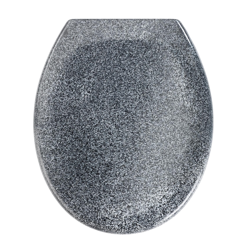 WENKO 18902100-WC toalettsits OTTANA 44,5x37,5 cm granit/grå/silver