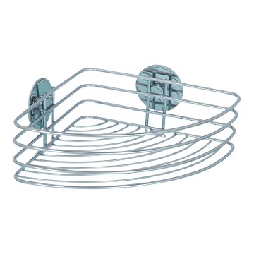WENKO 18913100-hylla TURBO-LOC rund stål 26,5x20 cm blank. krom