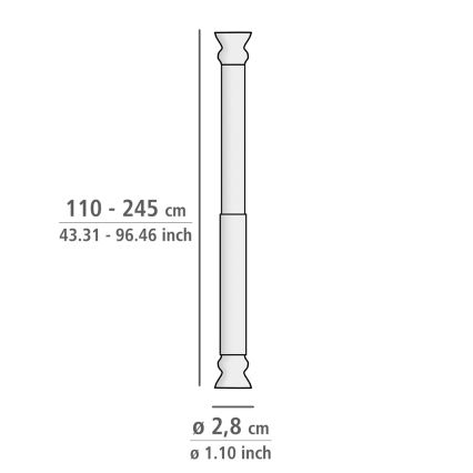 WENKO 19206100 - Duschstång FLEX 110 cm vit