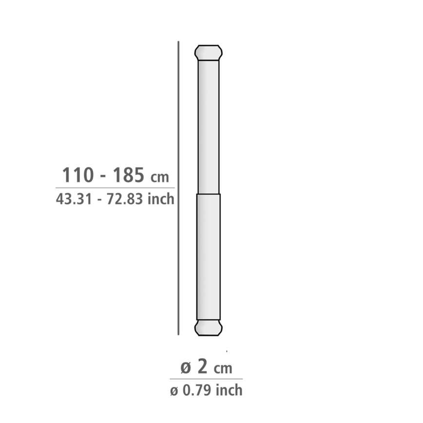 WENKO 19209100 - Duschstång 18,5x2 cm vit