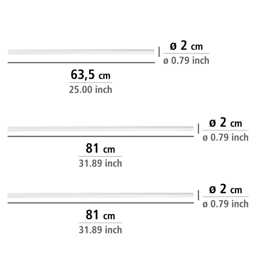 WENKO 19214100 - Universalstång 2x2 cm vit