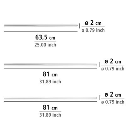 WENKO 19215100 - Stångfäste UNIVERSAL 2x2 cm krom/vit