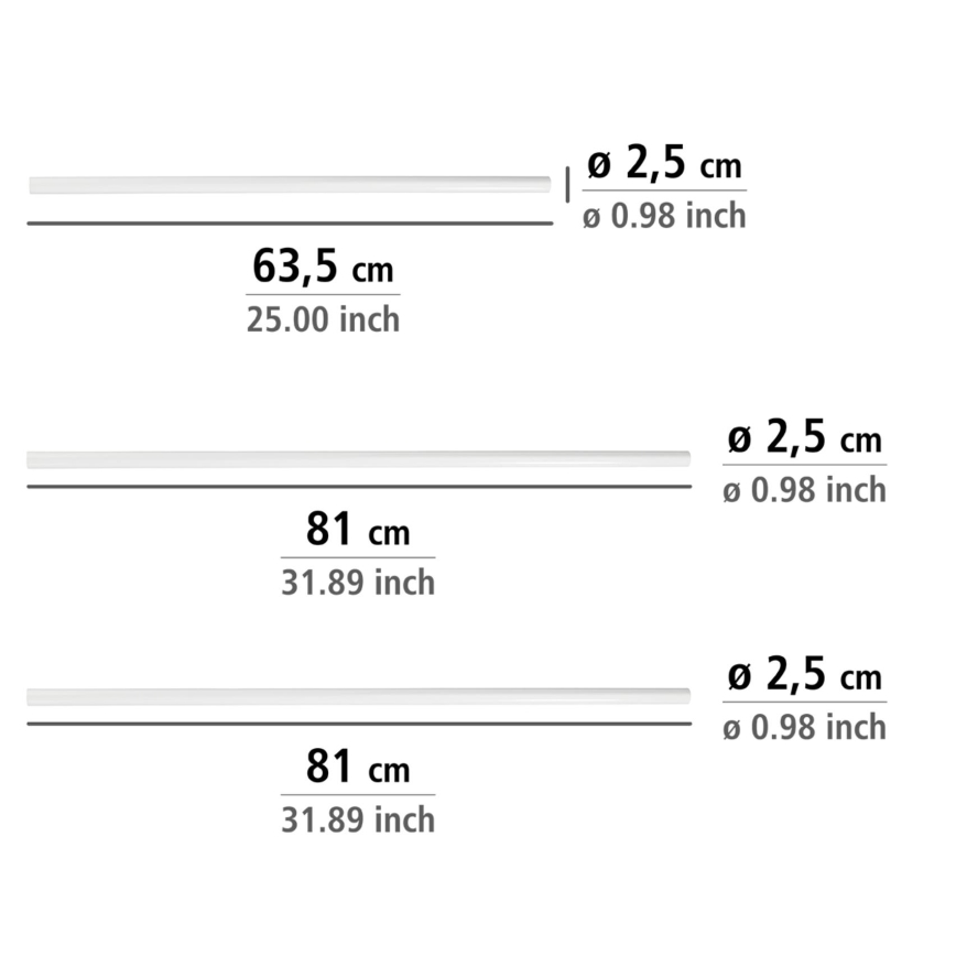 WENKO 19216100 - Stånghållare UNIVERSAL 2,5x2,5 cm vit