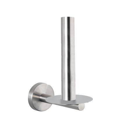 WENKO 19613100 - BOSIO MATT Toalettrullehållare 8x18 cm, rostfritt stål/silver