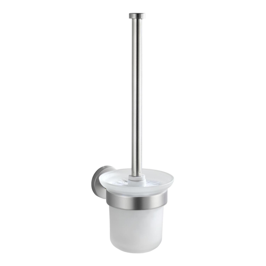 WENKO 19614100 - WC-borste BOSIO MATT 10x14 cm rostfritt stål/silver/satin
