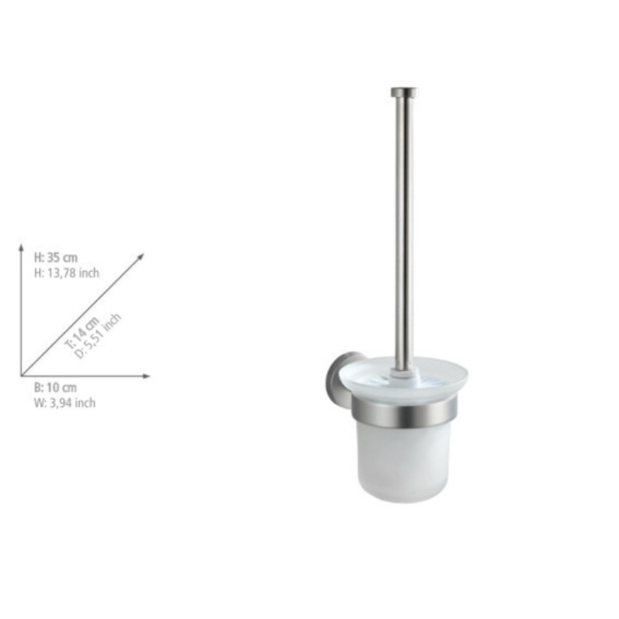 WENKO 19614100 - WC-borste BOSIO MATT 10x14 cm rostfritt stål/silver/satin