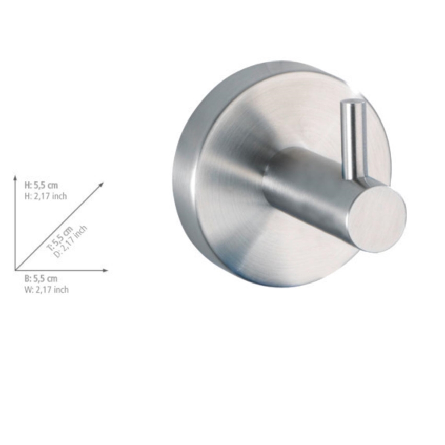 WENKO 19621100 - Krok BOSIO MATT 5,5x5,5 cm rostfritt stål/silver