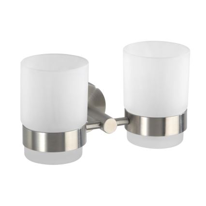 WENKO 19638100 - Tandborsthållare BOSIO MATT 17,5x9,5 cm rostfritt stål/silver