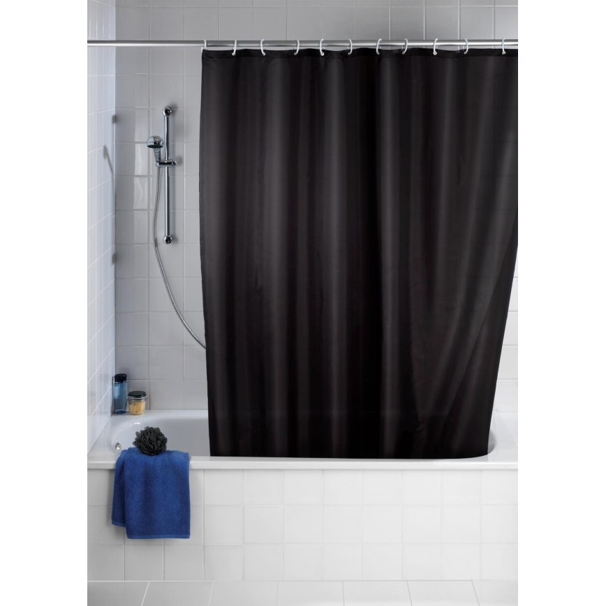 WENKO 20043100 - Duschdraperi 180x200 cm svart