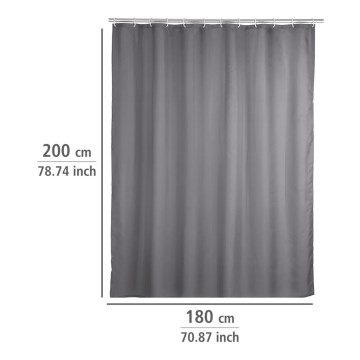 WENKO 20044100 - Duschdraperi 180x200 cm, grå
