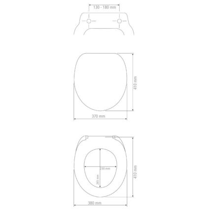 WENKO 20077100-WC-sits PRIMA 37x41 cm svart/silver