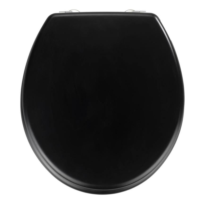 WENKO 20077100-WC toalettsits PRIMA 37x41 cm svart/silver
