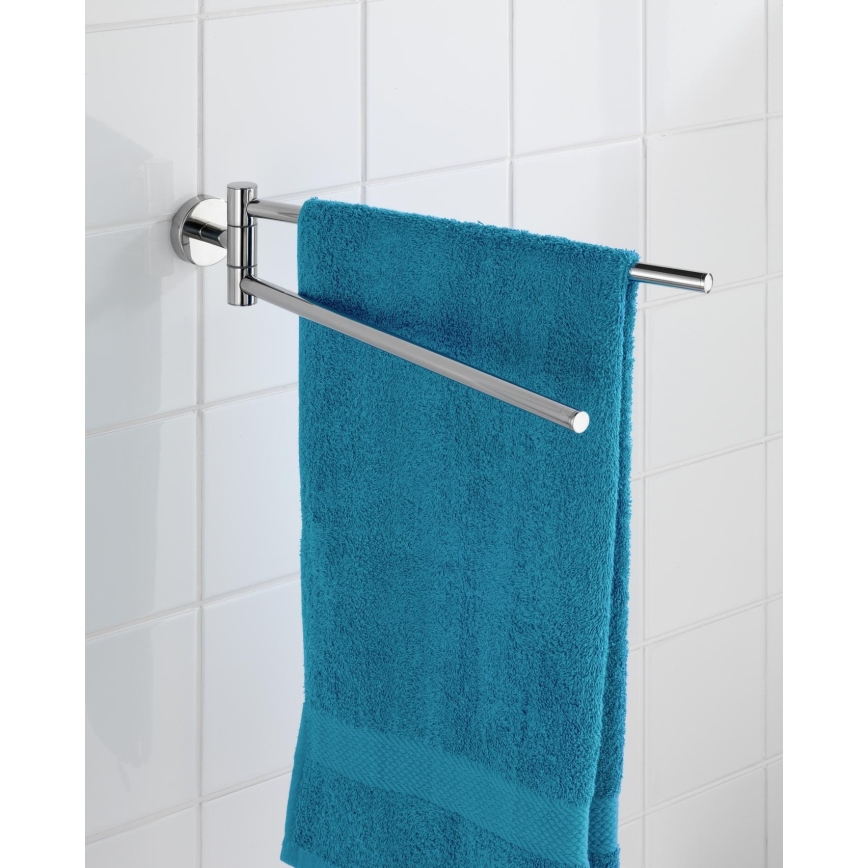 WENKO 20213100 - Handdukshållare BOSIO SHINE 43x9 cm rostfritt stål/silver