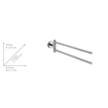 WENKO 20213100 - Handdukshållare BOSIO SHINE 43x9 cm rostfritt stål/silver