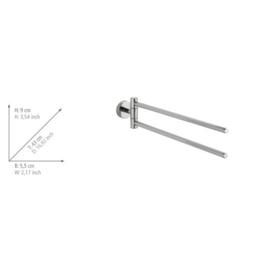 WENKO 20213100 - Handdukshållare BOSIO SHINE 43x9 cm rostfritt stål/silver