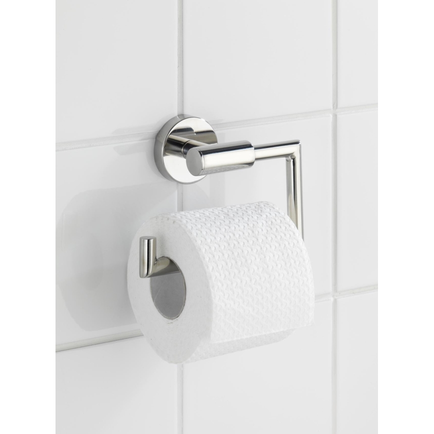 WENKO 20216100 - Toalettpappershållare BOSIO SHINE 15x10,5 cm rostfritt stål/silver