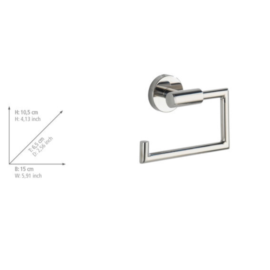 WENKO 20216100 - Toalettpappershållare BOSIO SHINE 15x10,5 cm rostfritt stål/silver