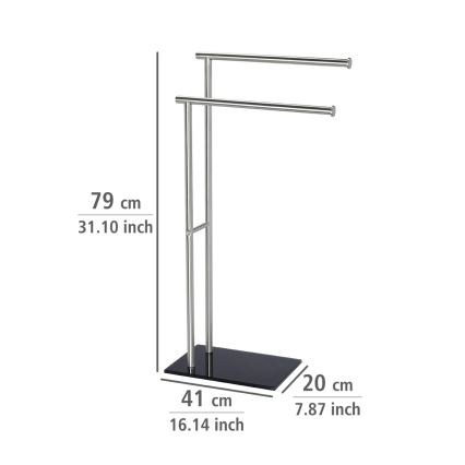 WENKO 20390100 - Handdukstativ LIMA 41x79 cm rostfritt stål/satin/svart