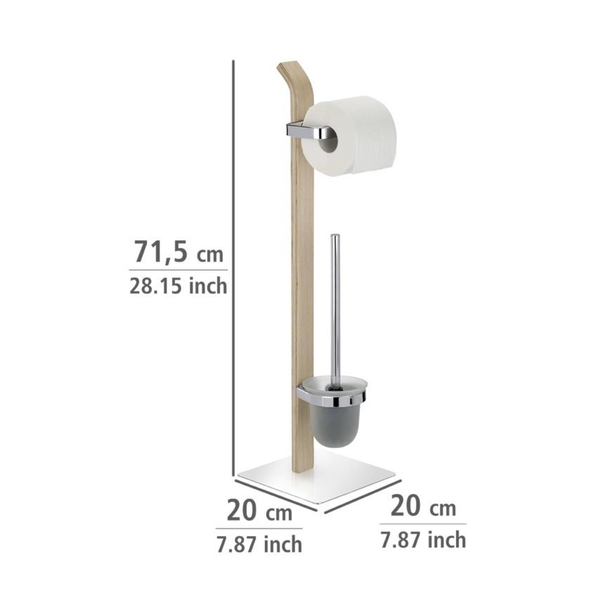 WENKO 20397100 - WC-borste SAMONA 20x71,5 cm krom/brun/satin