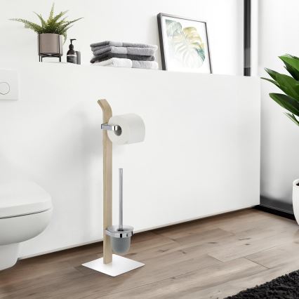 WENKO 20397100 - WC-borste SAMONA 20x71,5 cm krom/brun/satin