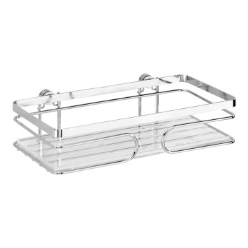 WENKO 20409100 - Premiumhylla i rostfritt stål 24 x 13,5 cm, silverfärgad