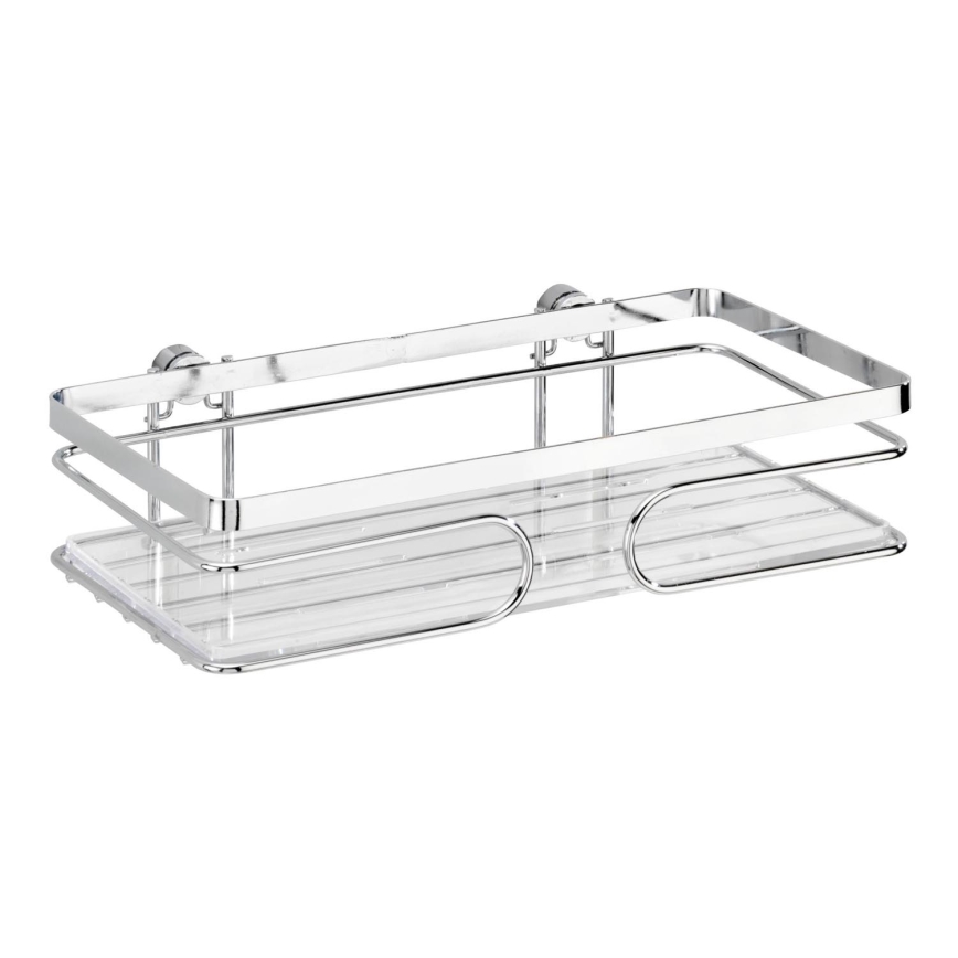 WENKO 20409100 - Premiumhylla i rostfritt stål 24 x 13,5 cm, silverfärgad