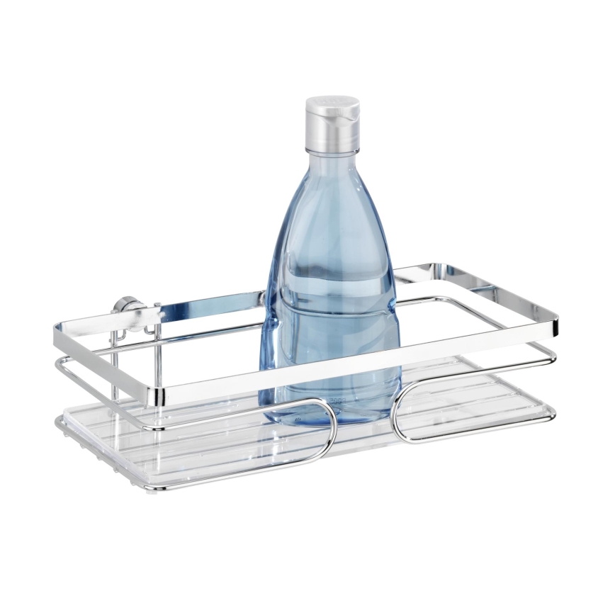 WENKO 20409100 - Premiumhylla i rostfritt stål 24 x 13,5 cm, silverfärgad