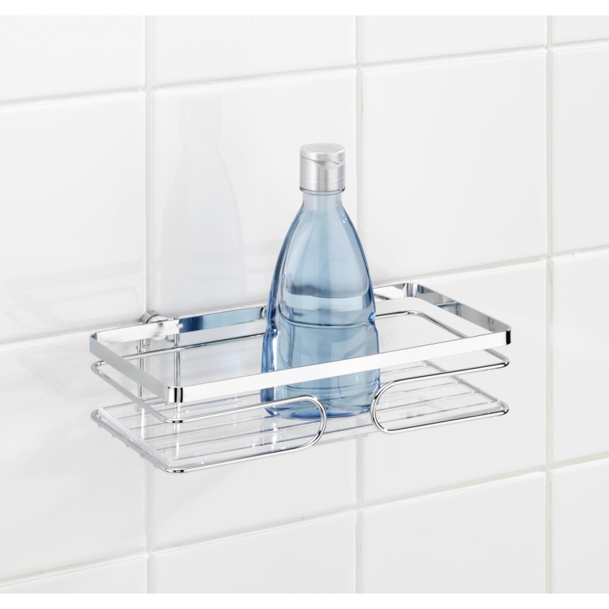 WENKO 20409100 - Premiumhylla i rostfritt stål 24 x 13,5 cm, silverfärgad