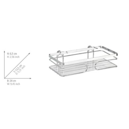 WENKO 20409100 - Premiumhylla i rostfritt stål 24 x 13,5 cm, silverfärgad