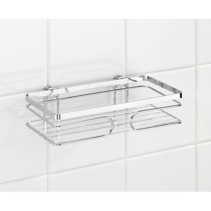WENKO 20409100 - Premiumhylla i rostfritt stål 24 x 13,5 cm, silverfärgad